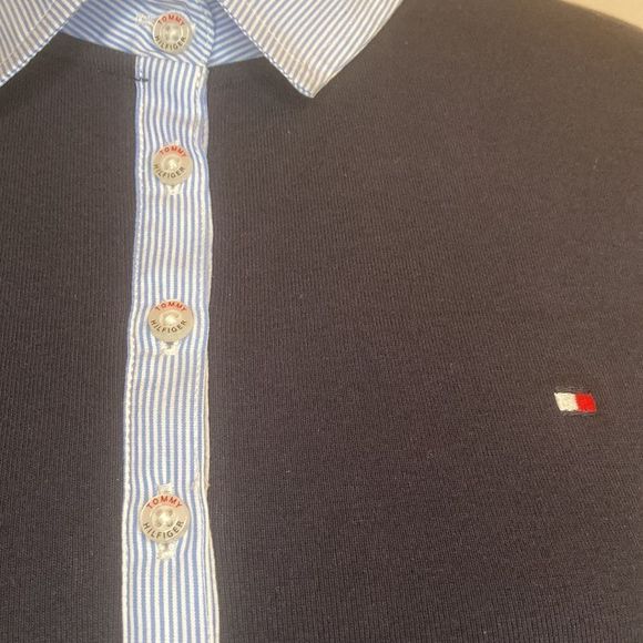 Tommy Hilfiger Dress Polo Style Navy Blue & White Preppy Casual Dress - Picture 6 of 13